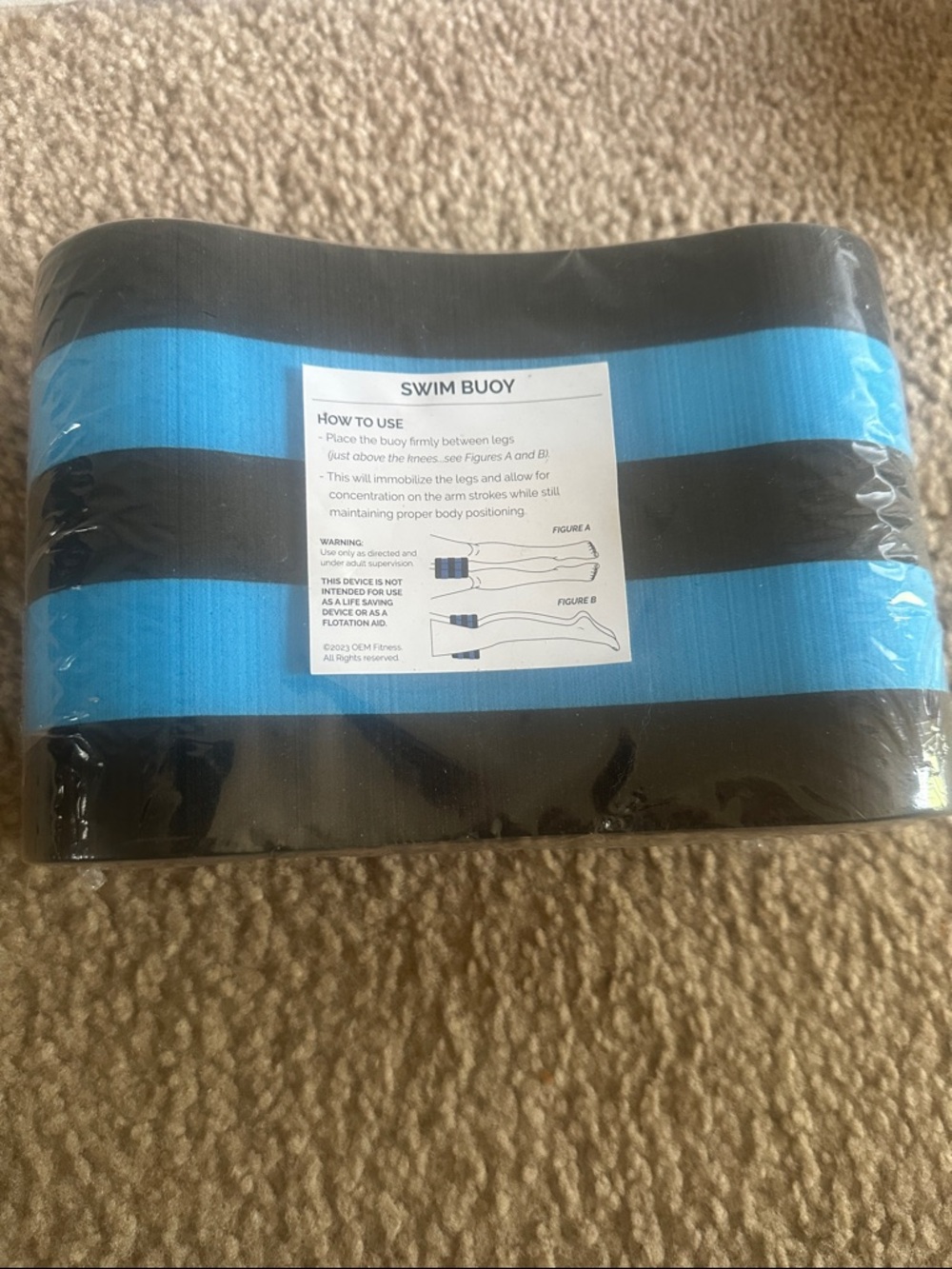 Swimming Buoy Kickboard - Blue and Black